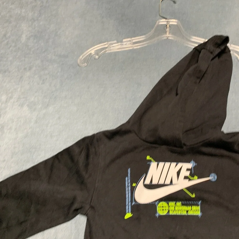 Nike Sportswear One Bowerman Drive Hoodie Kids 4T Black Fleece Lined Swoosh Logo